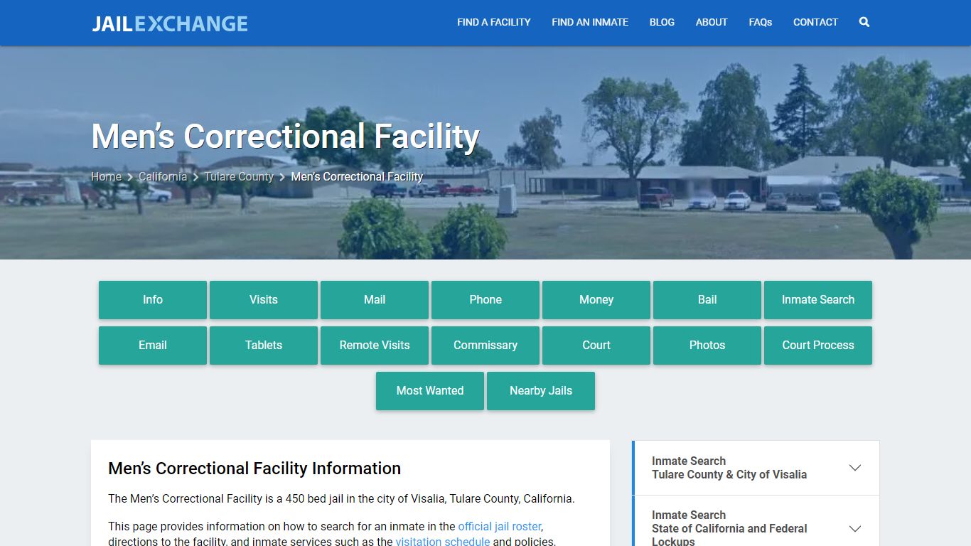 Men’s Correctional Facility, CA Inmate Search, Information